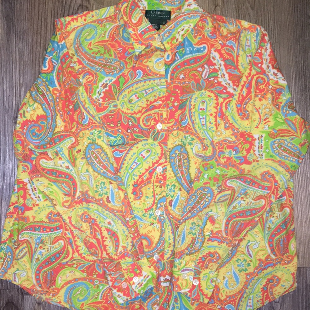 Lauren by Ralph Lauren Paisley Top 1x